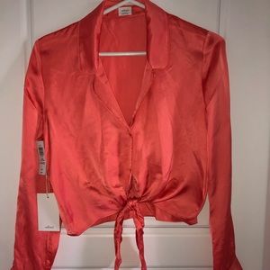 Wilfred tie front, fresco pink size xs blouse